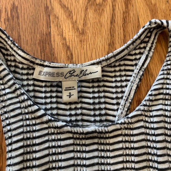 Express Black/White Striped Halter Top - Size S - Picture 4 of 12